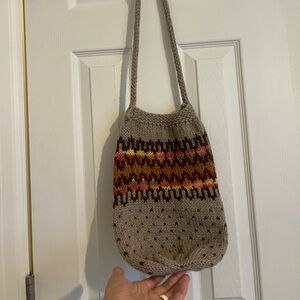 Handcrafted Multicolor Knit Shoulder Bag